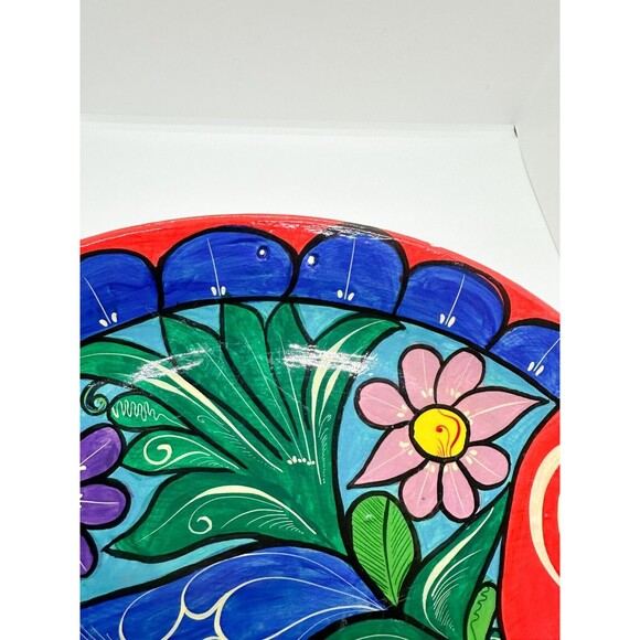 Vintage Handmade Talavera Terracotta Fish Serving Platter Plate Hand Painted - Picture 7 of 9